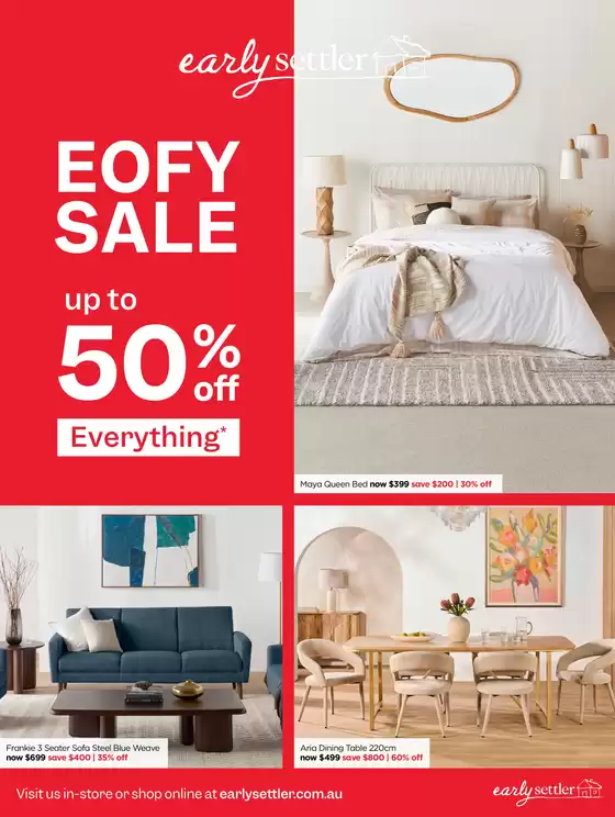 Early Settler catalogue | EOFY Sale | 2026-06-01T00:00:00.000Z - 2026-06-30T00:00:00.000Z
