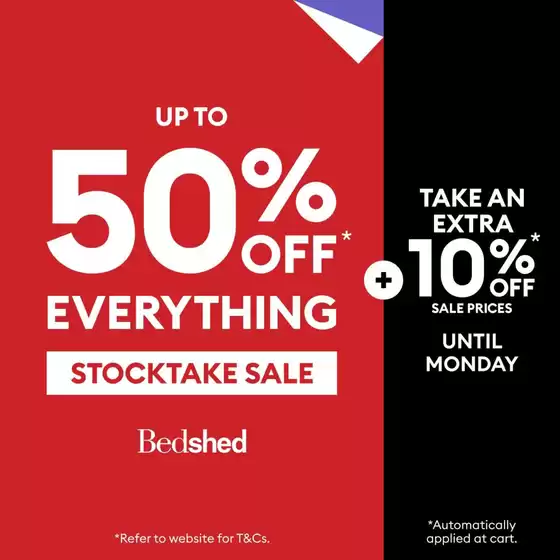 Bedshed catalogue | Stocktake Sale! | 2026-06-02T00:00:00.000Z - 2026-06-30T00:00:00.000Z