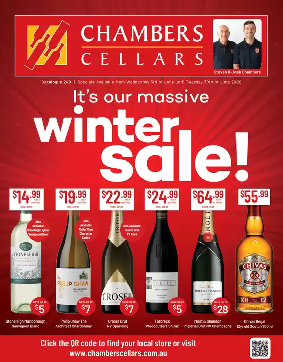 Chambers Cellars catalogue in Sydney NSW | It's Our Winter Massive Sale! | 2026-06-03T00:00:00.000Z - 2026-06-30T00:00:00.000Z