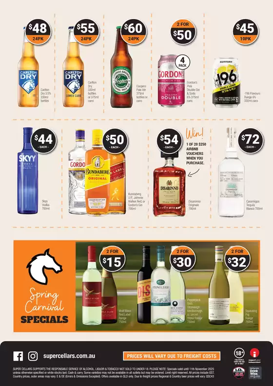Super Cellars catalogue specials