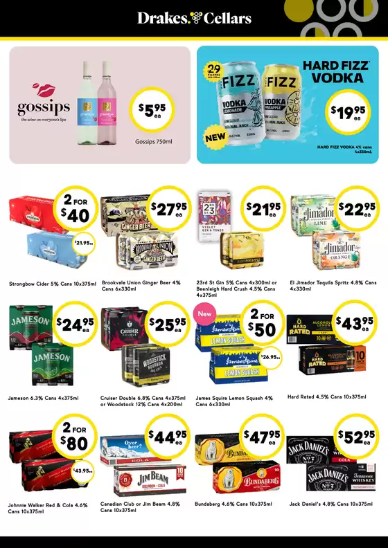 Specials available at Drakes Cellars