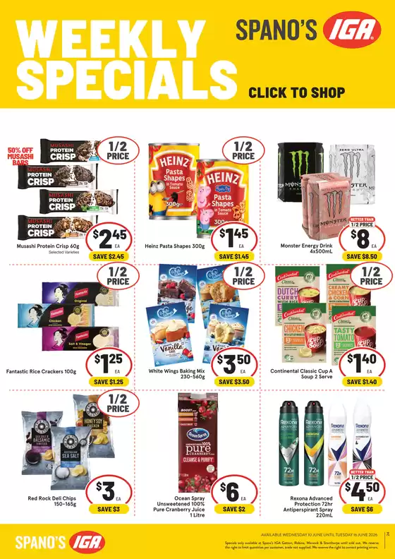 Spano’s IGA catalogue | Spano's Specials | 2026-06-10T00:00:00.000Z - 2026-06-16T00:00:00.000Z