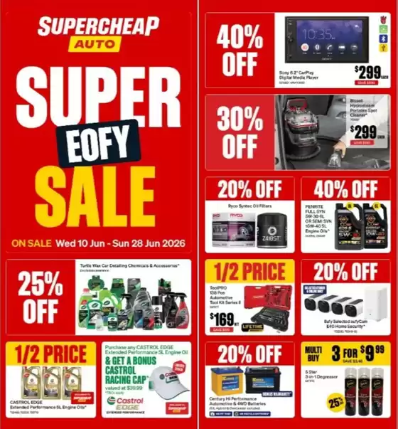 Supercheap Auto catalogue in Wilberforce NSW | Super EOFY Sale | 2026-06-10T00:00:00.000Z - 2026-06-28T00:00:00.000Z