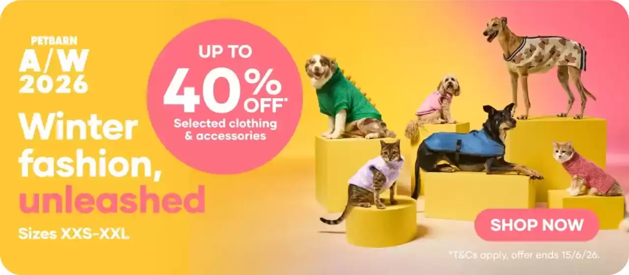 Petbarn catalogue | Up To 40% Off | 2026-06-15T00:00:00.000Z - 2026-06-22T00:00:00.000Z