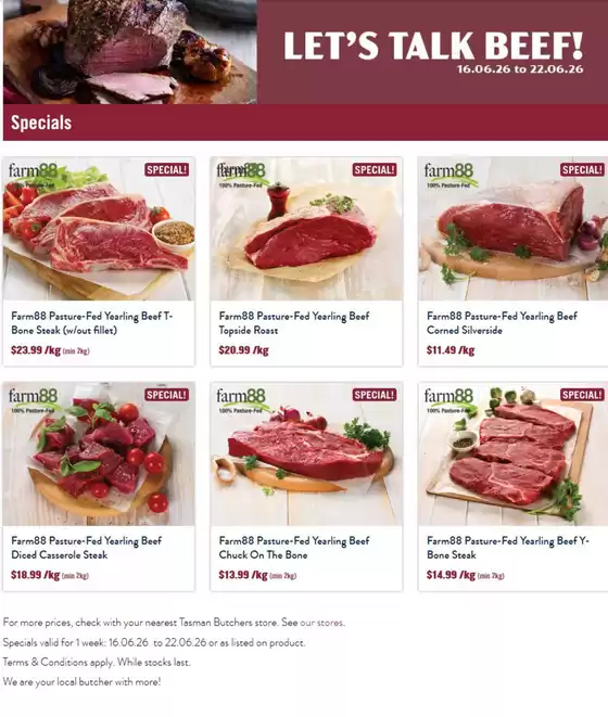 Tasman Butchers catalogue | Let's Talk Beef! | 2026-06-16T00:00:00.000Z - 2026-06-22T00:00:00.000Z