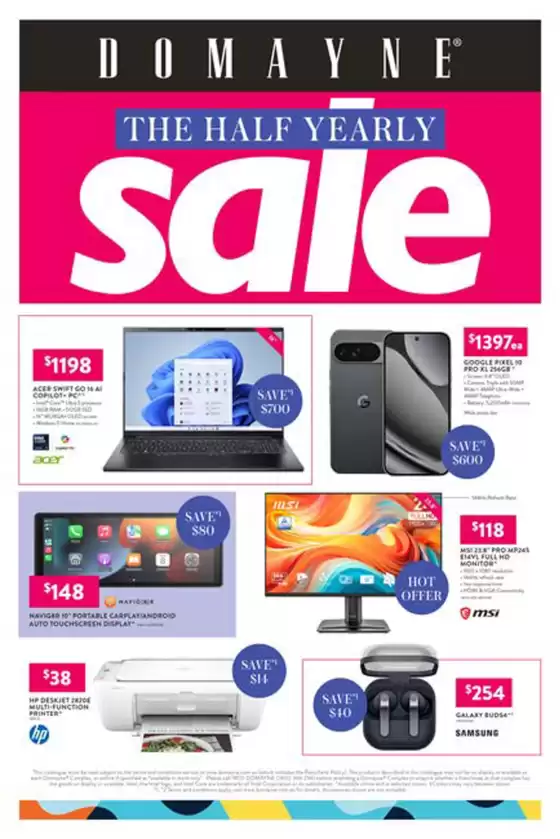 Domayne catalogue in Gosford NSW | Half Yearly Sale / Tax Time Computers & Technology | 2026-06-18T00:00:00.000Z - 2026-06-30T00:00:00.000Z