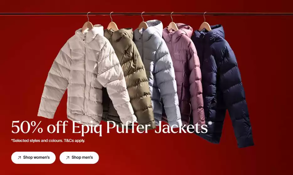 Kathmandu catalogue | 50% Off Epiq Puffer Jackets | 2026-06-18T00:00:00.000Z - 2026-06-30T00:00:00.000Z