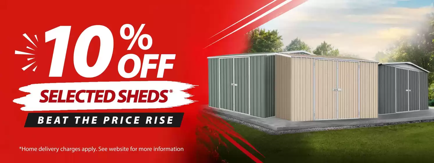 Absco Sheds catalogue | 10% Off Selected Sheds | 2026-06-18T00:00:00.000Z - 2026-06-30T00:00:00.000Z