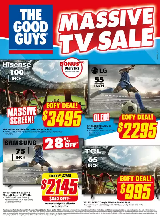 The Good Guys catalogue in Woodside SA | Massive TV Sale | 2026-06-18T00:00:00.000Z - 2026-06-24T00:00:00.000Z