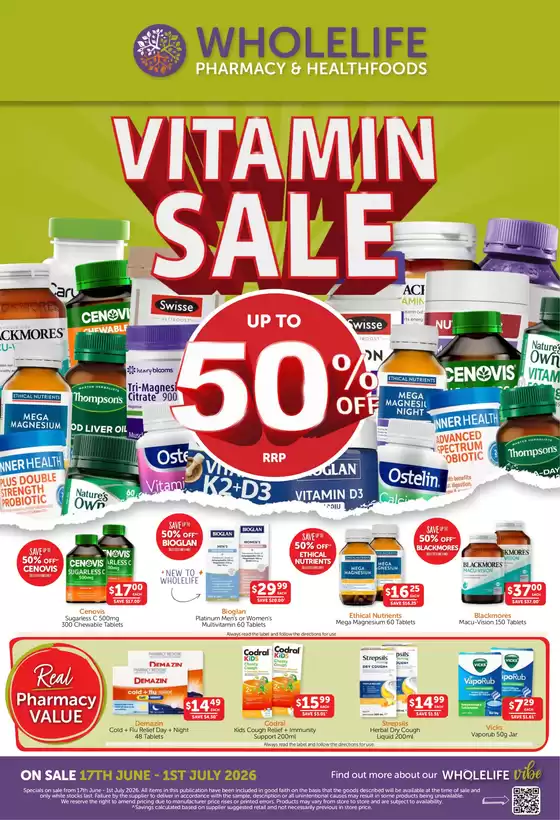 WHOLEHEALTH catalogue | Vitamin Sale 50% | 2026-06-19T00:00:00.000Z - 2026-07-01T00:00:00.000Z