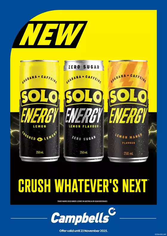 Campbells catalogue in Lobethal SA | Solo Energy Flyer | 2025-10-29T00:00:00.000Z - 2025-11-23T00:00:00.000Z