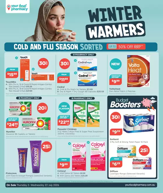 Your Local Pharmacy catalogue in Gisborne VIC | Winter Warmers | 2026-07-02T00:00:00.000Z - 2026-07-22T00:00:00.000Z