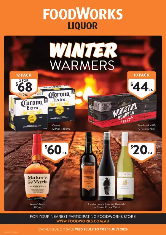 Foodworks catalogue | Liquor Promotions | 2026-07-01T00:00:00.000Z - 2026-07-14T00:00:00.000Z