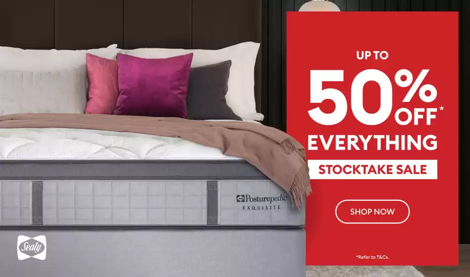 Bedshed catalogue | Stocktake Sale! | 2026-07-01T00:00:00.000Z - 2026-07-31T00:00:00.000Z