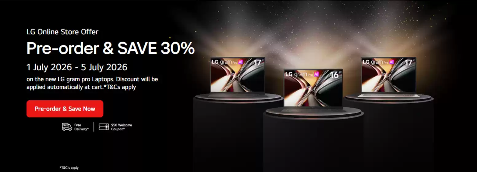 LG catalogue in Glendale QLD | Pre-Order And Save 30% | 2026-07-01T00:00:00.000Z - 2026-07-05T00:00:00.000Z