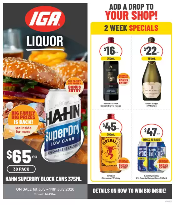 IGA Liquor catalogue | IGA Liquor catalogue specials | 2026-07-01T00:00:00.000Z - 2026-07-14T00:00:00.000Z