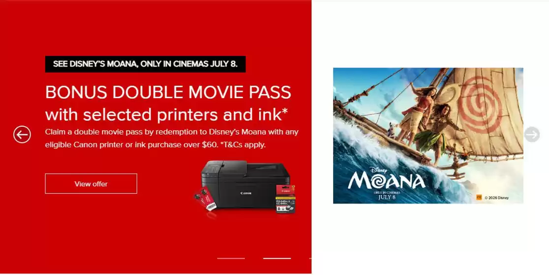 Canon catalogue | Bonus Double Movie Pass | 2026-07-02T00:00:00.000Z - 2026-07-13T00:00:00.000Z