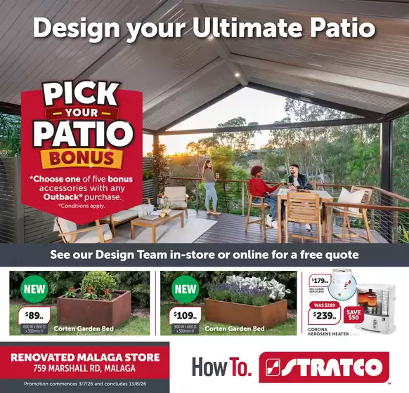 Stratco catalogue in Deeragun QLD | The Stratco Design Your Ultimate Patio - WA | 2026-07-03T00:00:00.000Z - 2026-08-13T00:00:00.000Z