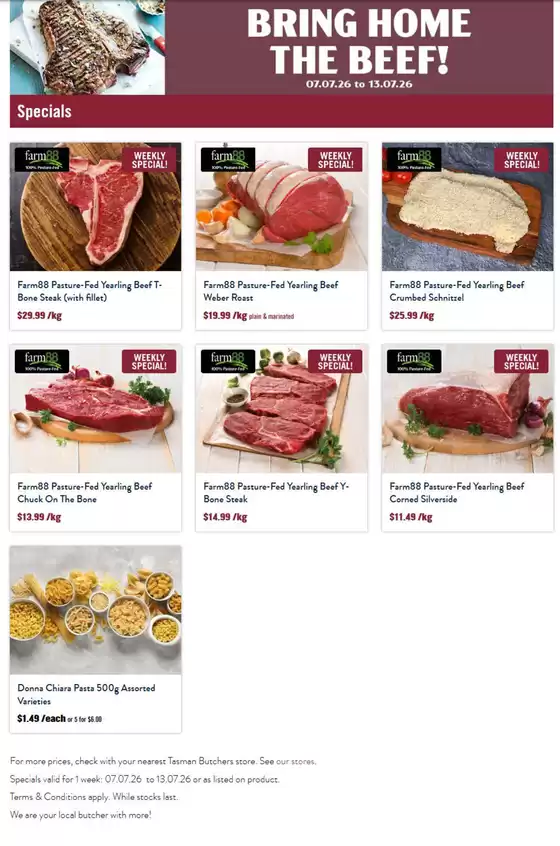 Tasman Butchers catalogue | Bring Home The Beef! | 2026-07-07T00:00:00.000Z - 2026-07-13T00:00:00.000Z