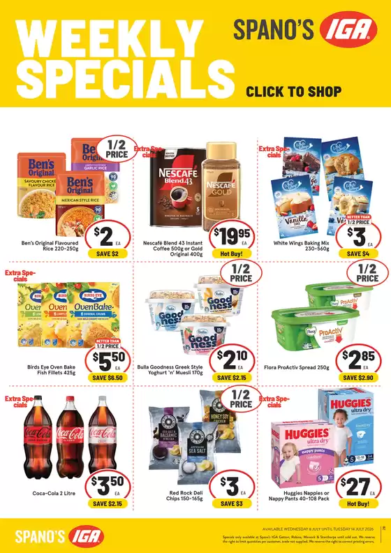 Spano’s IGA catalogue | Spano's Specials | 2026-07-08T00:00:00.000Z - 2026-07-14T00:00:00.000Z