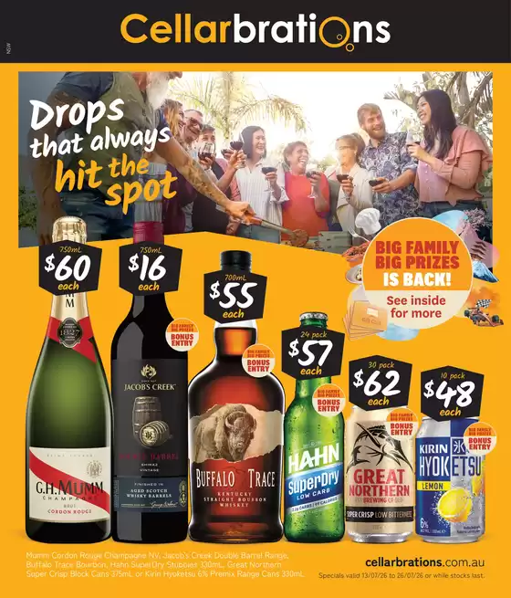 Cellarbrations catalogue | Drops that always hit the spot. 13/07 | 2026-07-13T00:00:00.000Z - 2026-07-26T00:00:00.000Z