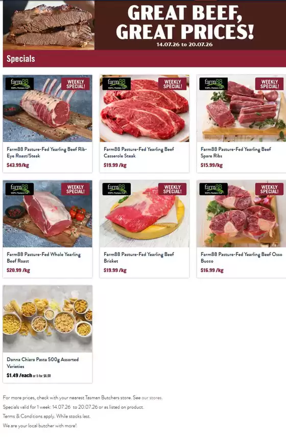 Tasman Butchers catalogue in Berridale NSW | Great Beef, Great Prices! | 2026-07-14T00:00:00.000Z - 2026-07-20T00:00:00.000Z