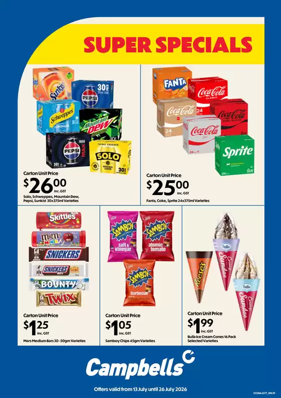 Campbells catalogue in Berridale NSW | Super Specials | 2026-07-14T00:00:00.000Z - 2026-07-26T00:00:00.000Z