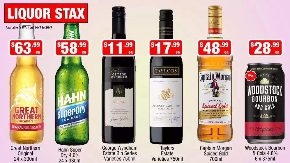 Liquor Stax catalogue | Save now with our deals | 2026-07-14T00:00:00.000Z - 2026-07-20T00:00:00.000Z