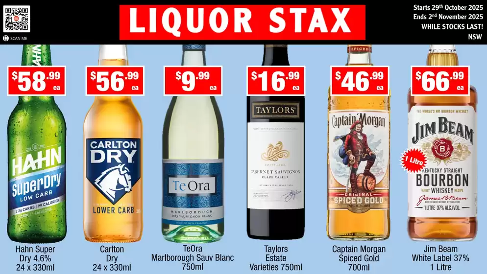 Liquor Stax catalogue specials