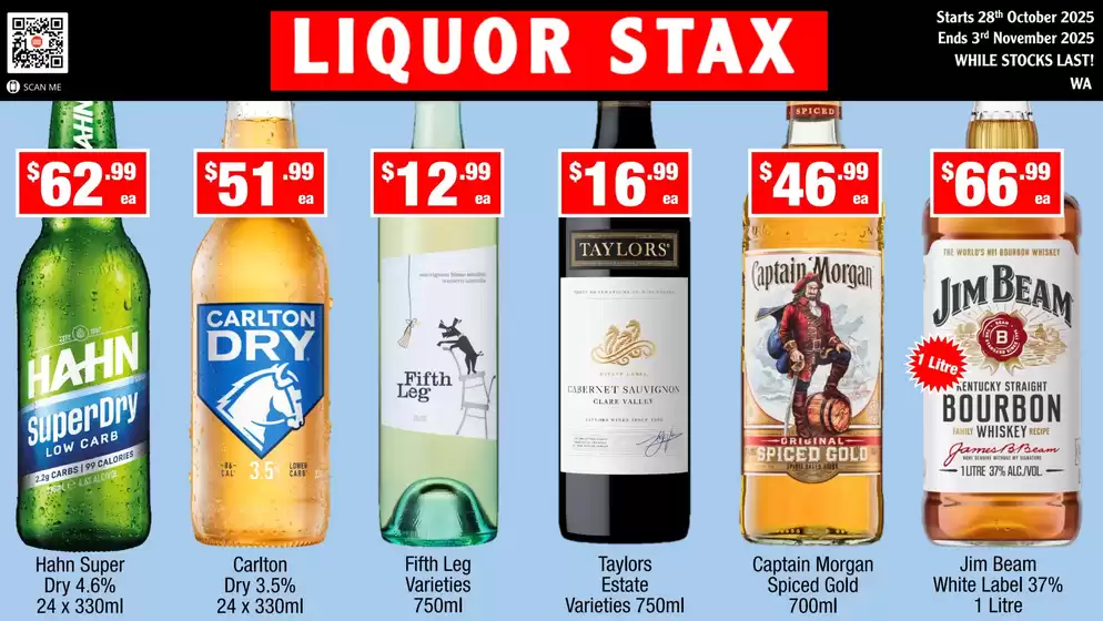 Liquor Stax catalogue specials