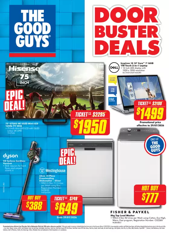 The Good Guys catalogue | Door Buster Deals | 2026-07-16T00:00:00.000Z - 2026-07-22T00:00:00.000Z