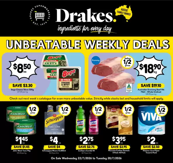 Drakes catalogue in Saint Andrews VIC | Discounts and promotions | 2026-07-22T00:00:00.000Z - 2026-07-28T00:00:00.000Z