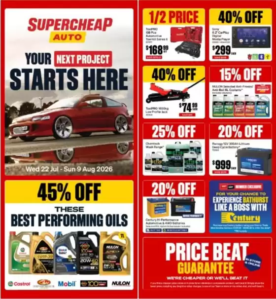 Supercheap Auto catalogue | Your Next Project Starts Here | 2026-07-22T00:00:00.000Z - 2026-08-09T00:00:00.000Z