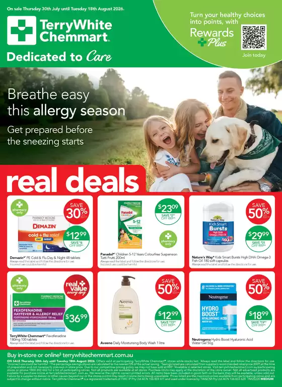 TerryWhite Chemmart catalogue | Real Deals | 2026-07-30T00:00:00.000Z - 2026-08-18T00:00:00.000Z
