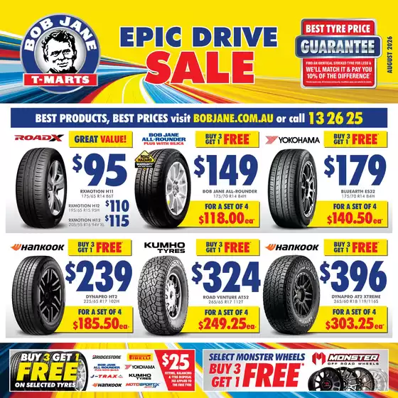 Bob Jane T-Marts catalogue in Kootingal NSW | Epic Drive Sale | 2026-08-01T00:00:00.000Z - 2026-08-31T00:00:00.000Z