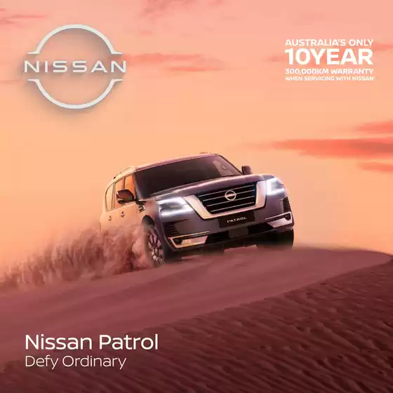 Nissan catalogue | Patrol Defy Ordinary MY26 | 2026-07-24T00:00:00.000Z - 2027-07-24T00:00:00.000Z