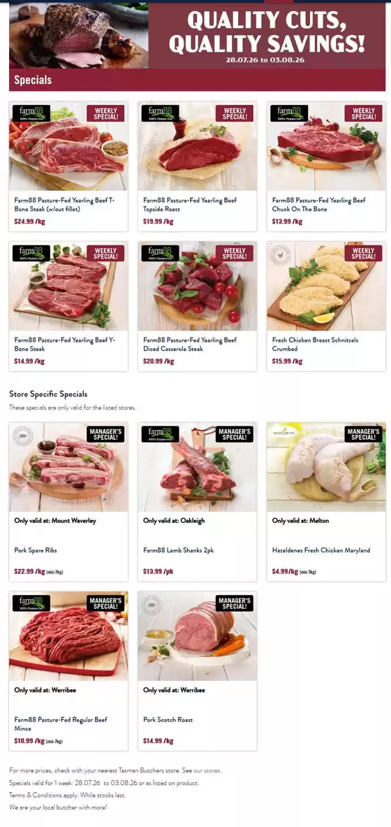 Tasman Butchers catalogue | Quality Cuts, Quality Savings! | 2026-07-28T00:00:00.000Z - 2026-08-03T00:00:00.000Z
