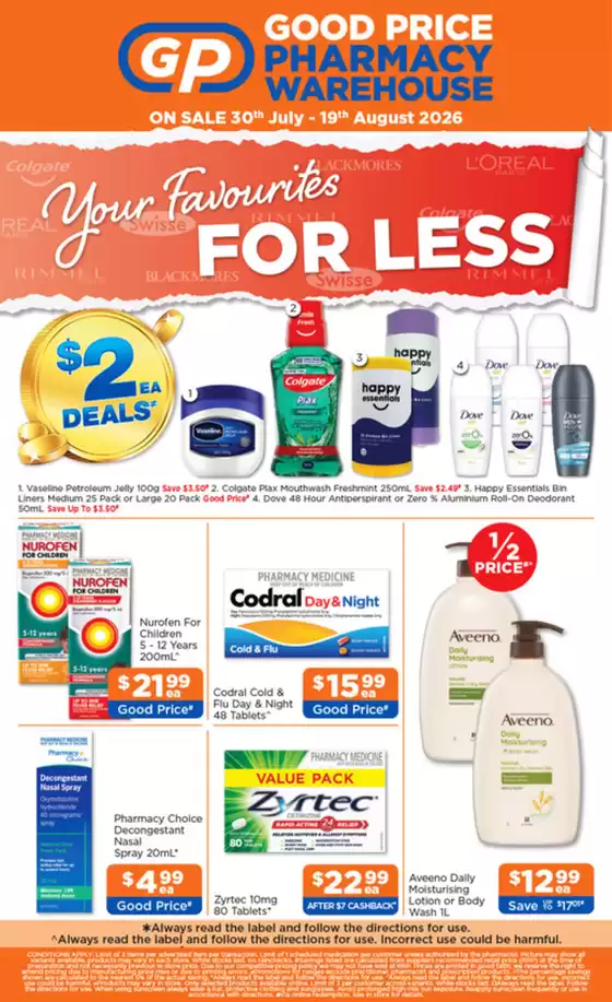 Good Price Pharmacy catalogue in Canberra ACT | Your Favourites For Less | 2026-07-30T00:00:00.000Z - 2026-08-19T00:00:00.000Z