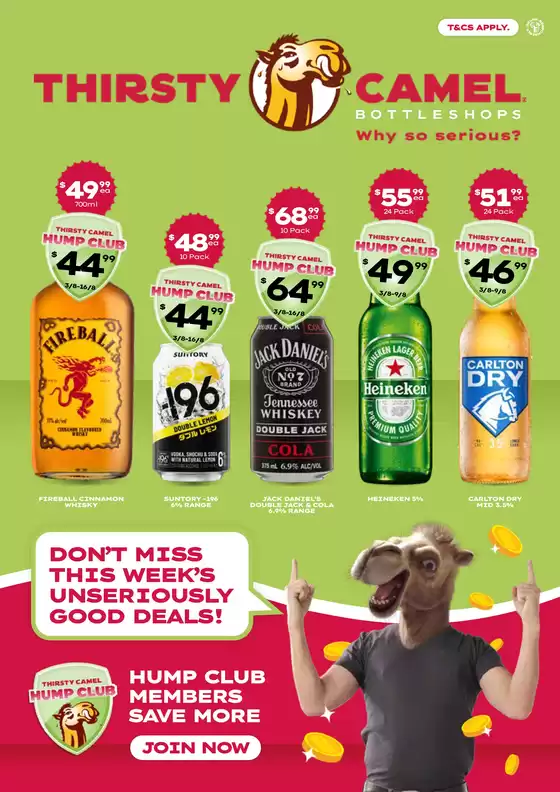 Thirsty Camel catalogue | Don’t miss this Week’s Unseriously Good Deals - VIC 03/08 | 2026-08-03T00:00:00.000Z - 2026-08-09T00:00:00.000Z