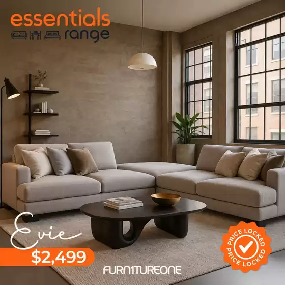 Furniture One catalogue | Essentials Range | 2026-08-03T00:00:00.000Z - 2026-08-31T00:00:00.000Z