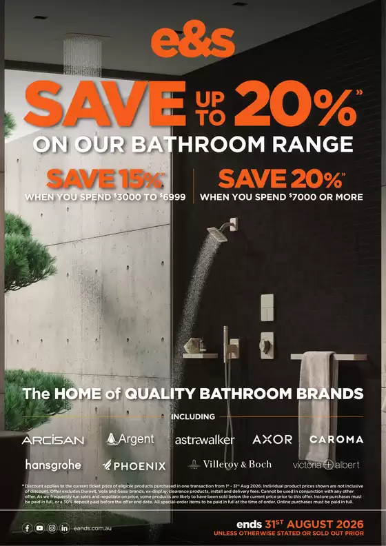 E&S catalogue | August Bathroom Catalogue | 2026-08-03T00:00:00.000Z - 2026-08-30T00:00:00.000Z