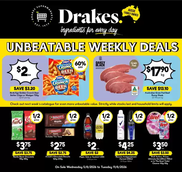 Drakes catalogue | Exclusive deals for our customers | 2026-08-05T00:00:00.000Z - 2026-08-11T00:00:00.000Z