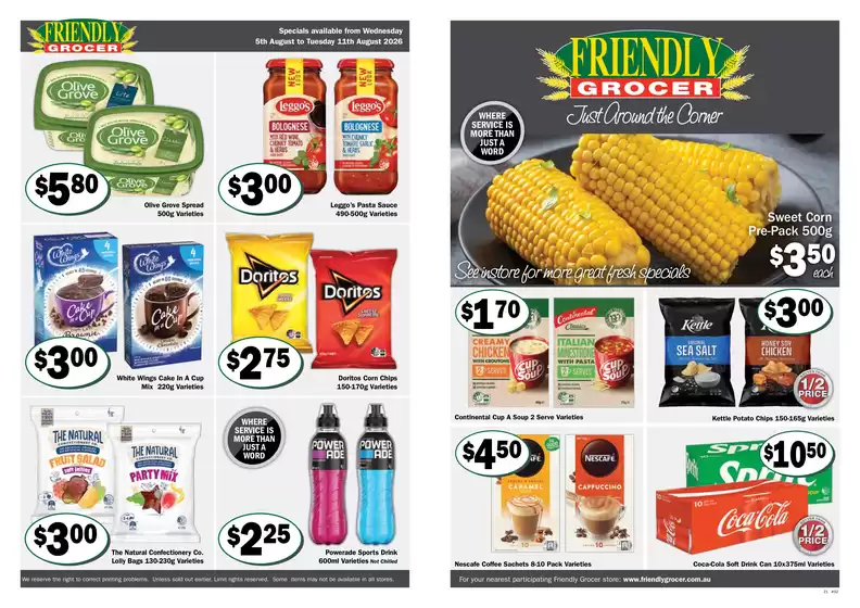 Friendly Grocer catalogue in Pakenham VIC | Week 32 2026 catalogue zone 1 | 2026-08-05T00:00:00.000Z - 2026-08-11T00:00:00.000Z