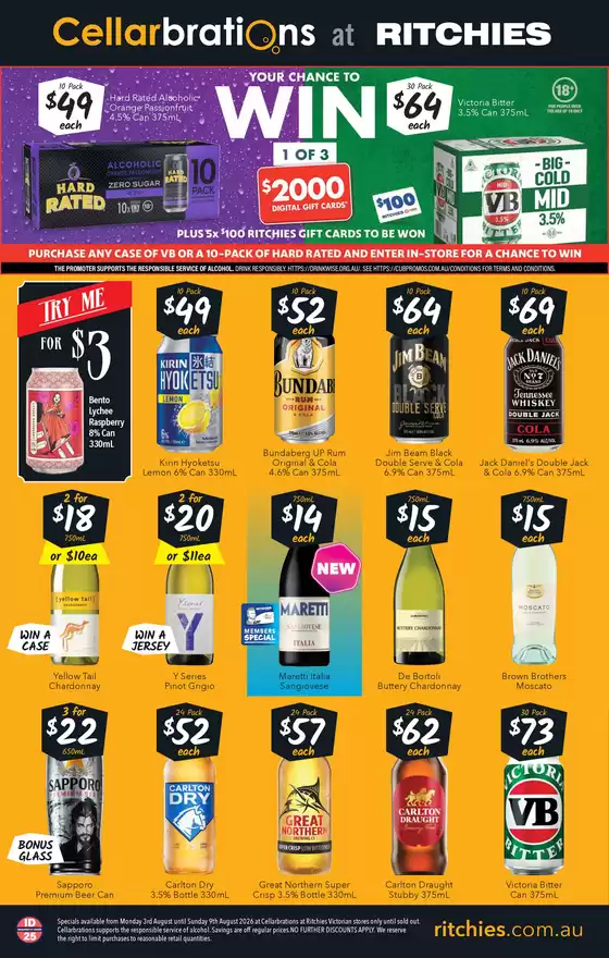 Ritchies catalogue in Pakenham VIC | Cellarbrations Liquor Catalogue | 2026-08-03T00:00:00.000Z - 2026-08-09T00:00:00.000Z