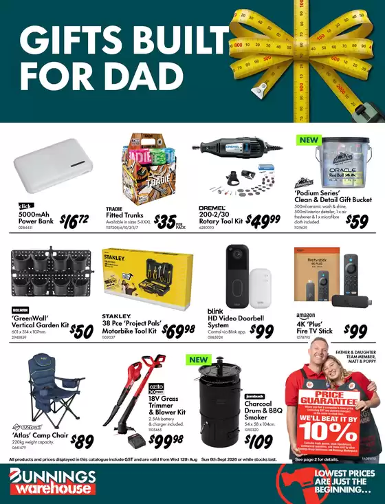 Bunnings Warehouse catalogue | Father’s Day | 2026-08-12T00:00:00.000Z - 2026-09-06T00:00:00.000Z