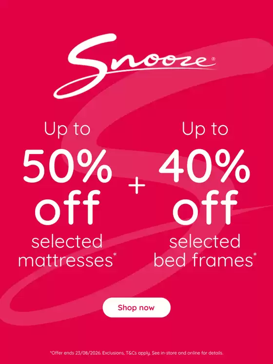 Snooze catalogue in | The Amazing Sale | 2026-08-10T00:00:00.000Z - 2026-08-23T00:00:00.000Z