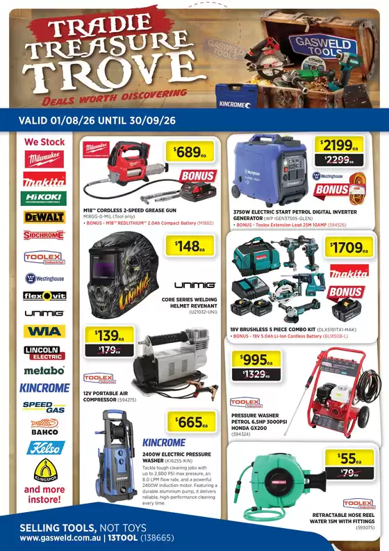 Gasweld catalogue | Tradie Treasure Trove | 2026-08-07T00:00:00.000Z - 2026-09-30T00:00:00.000Z