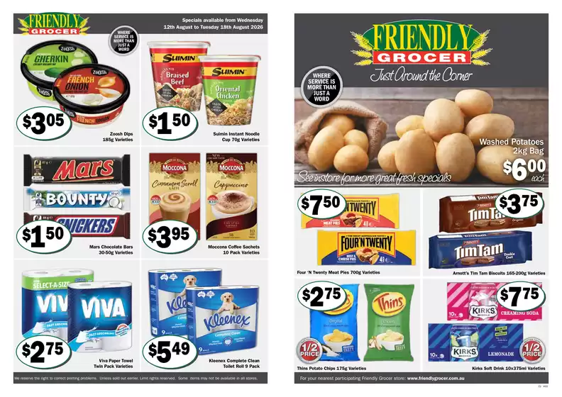 Friendly Grocer catalogue in Whittlesea VIC | Week 33 2026 catalogue zone 2 | 2026-08-12T00:00:00.000Z - 2026-08-18T00:00:00.000Z