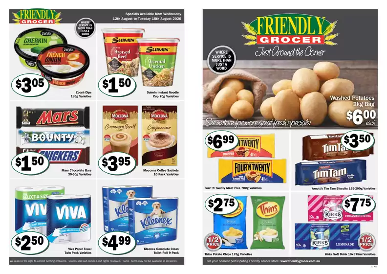 Friendly Grocer catalogue in Whittlesea VIC | Week 33 2026 catalogue zone 1 | 2026-08-12T00:00:00.000Z - 2026-08-18T00:00:00.000Z