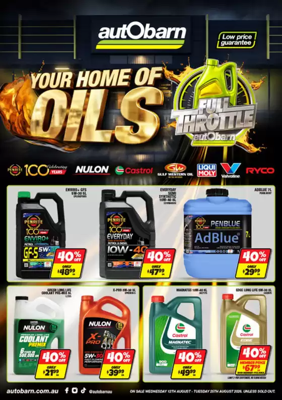 Autobarn catalogue in Hume ACT | Your Home of Oils | 2026-08-12T00:00:00.000Z - 2026-08-25T00:00:00.000Z